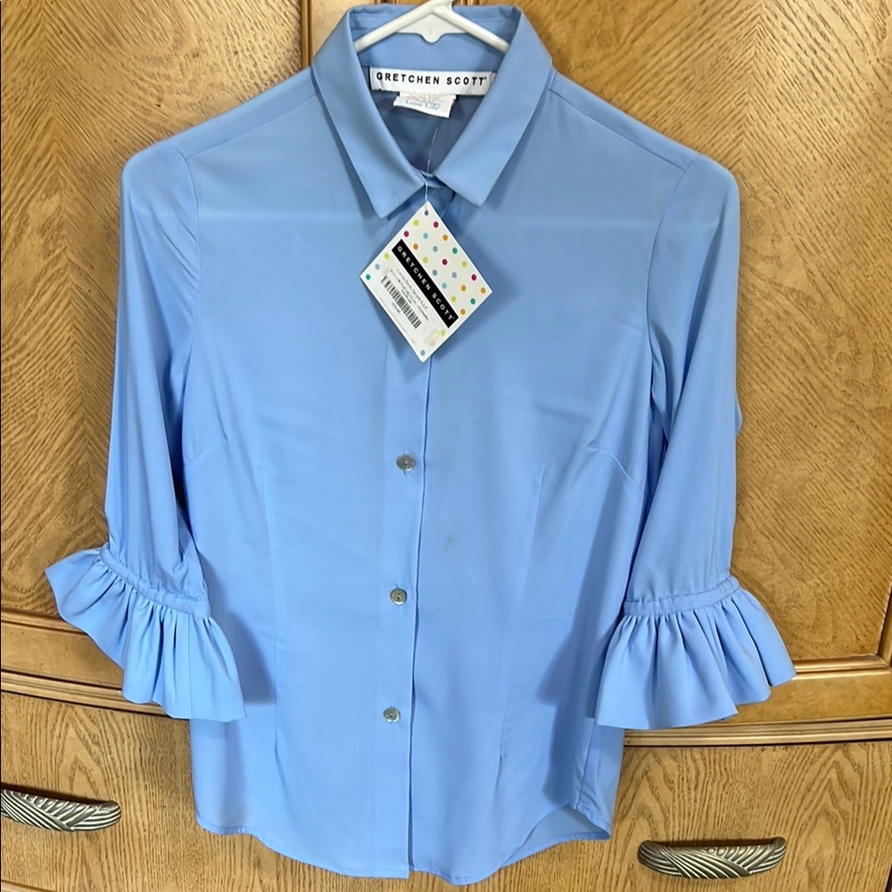 Gretchen Scott Designs Blue Blouse